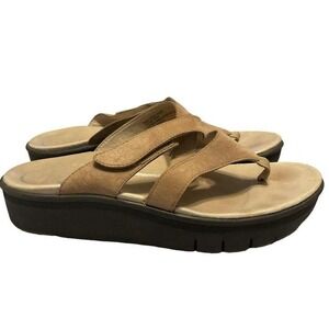 Abeo leather Magic Sandals Thong Slides Taupe Size US‎ 9N